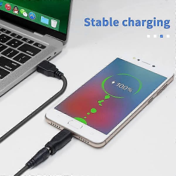 5V DC 5.5x2.1mm strømkabel, USB til DC-kontakt ladekabel kompatibel med elektronikk