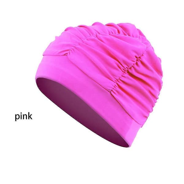 Myk elastisk badehette med langt hår, svømmebassenghette, menn kvinner, vanntett, unisex[LD]