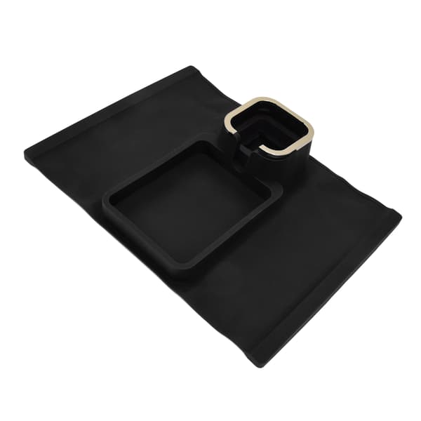 Sofa Arm Koppholder Sofa Arm Kopp Bakke Silikon Kropp med 4 Bundjernrør til Stue Balkon Sort