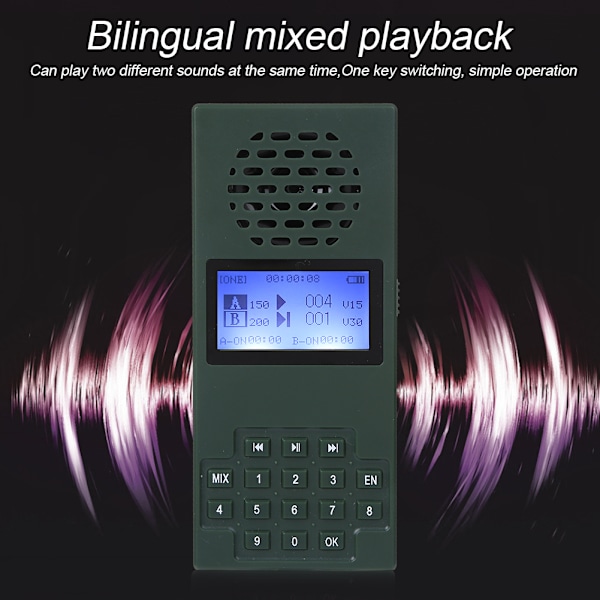 BK1526MIX Plastik Kombineret Lyd Bærbar Elektrisk Fuglesangafspiller MP3 Stemmehøjttaler EU Stik 110-220V