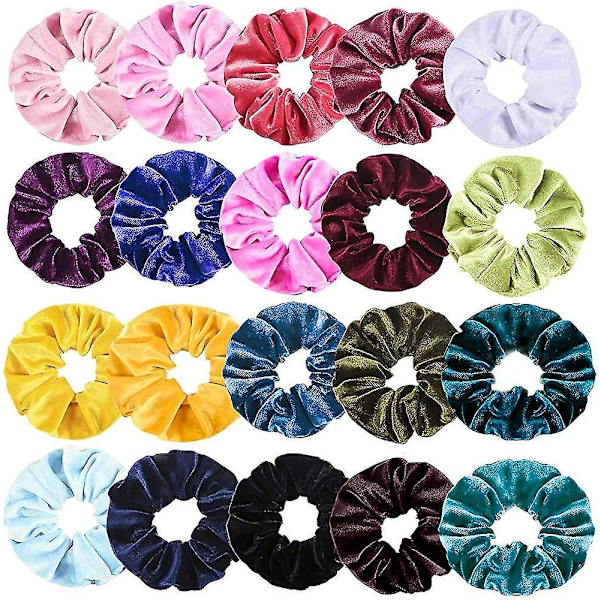 Sammetshår Scrunchies Set - Elastiska Hårband för Kvinnor