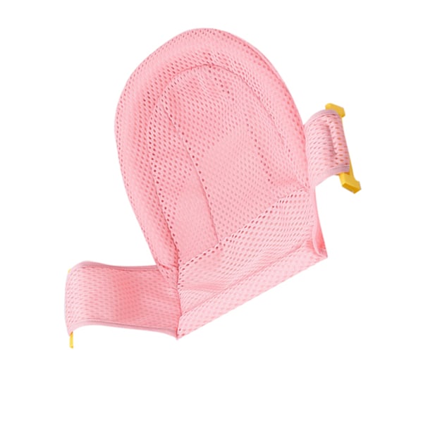 Babybadsitsstöd Andningsbar justerbar rem Halkfri Nyfödd badsits nät Rosa