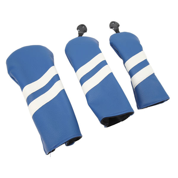 Club Headcover PU Club Covers Wood Fairway Hybrid Roterbar Etikett 3 Storlek Klubbskydd för Sport utomhus Blå