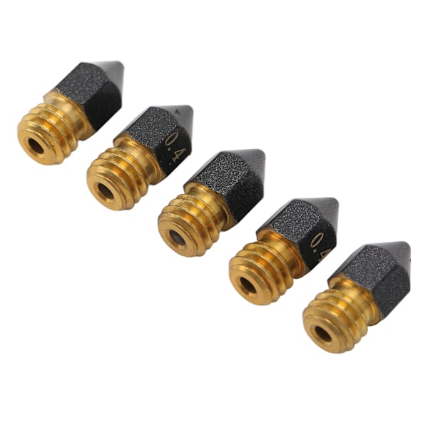 5 st 3D-skrivare Hotend-munstycke 0,4 mm Mässing PTFE-beläggning Extruder Hot End-munstycke för 1,75 mm filament MK8-munstycke