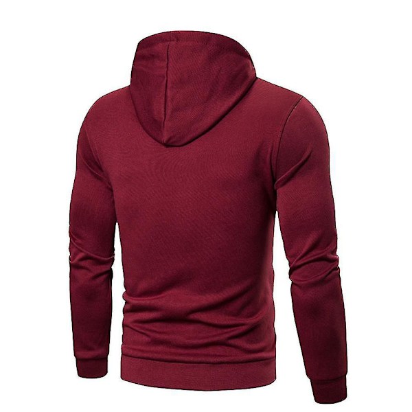 Mænds Vinrød Langærmet Hoodie Træningstop XL