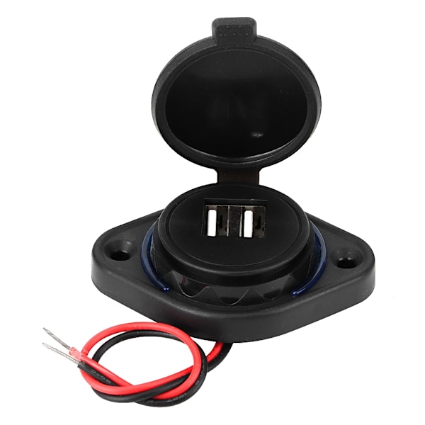 3.1A Dobbel USB-lader Strømuttak Adapter Ladingfeste for bil ATV UTV Bobil Campingvogner