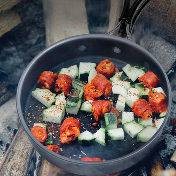 1-2 personer utomhus Bärbar hopfällbar panna Aluminiumlegering Köksredskap Picknick Vandring Camping Pot