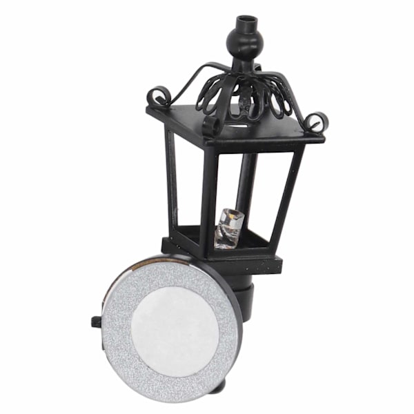 Skala 1:12 Dukkehuss Vægslampe Sort Simuleret Miniature LED Vægslampe Dukkehuss Havedekoration