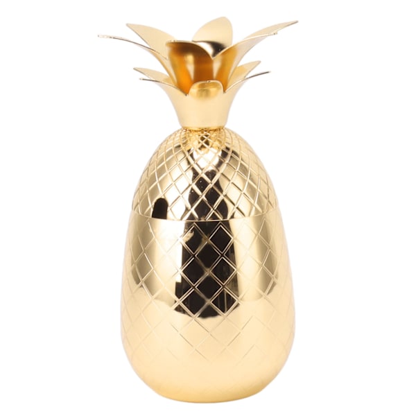 Cocktailshaker ananasform rostfritt stål polerad slät yta 500 ml för hembar guld