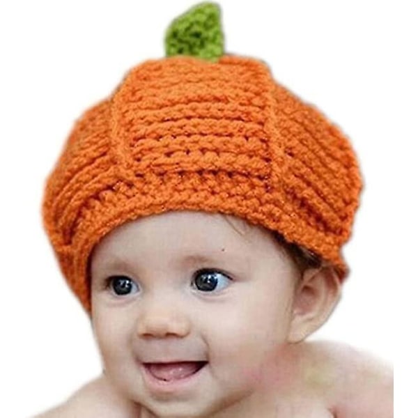 Nyxberryt Halloween Kepsar- Söt vinter Nyfödd Baby Pumpkin Sticka Hattar Gul