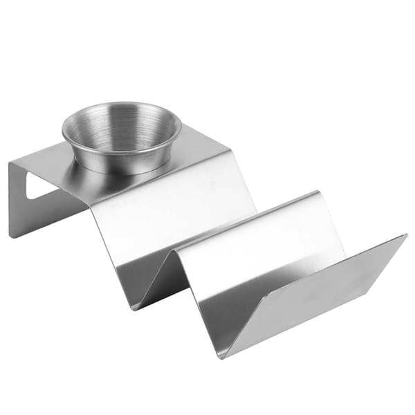 Stainless Steel Taco Holder Pancake Rack with Sauce Cup Home Kitchen Restaurant Buffet Tool