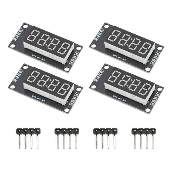 4 Sæt Digitalt Rør Display Modul LED 4 Cifre 7 Segment 0.36in TM1637 Drivchip Grøn MRA110J