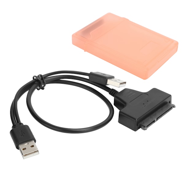 Hårddiskadapterkabel SATA HDD/SSD Dubbel Gränssnitt Konverteringssladd med 2,5-tums Skyddsbox Röd