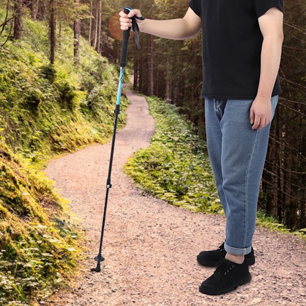 7075 Aluminium Legering Utendørs Klatring Utvidbar Vandrestav Alpenstock Utenfor Lås Caneblue