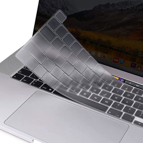 Gjennomsiktig tastaturdeksel kompatibel med Macbook Pro 13 tommer 2020 A2338 M1 A2289 A2251 og kompatibel med Macbook Pro 16 tommer 2020 2019 A2141 Retina D
