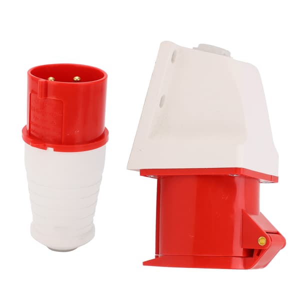 4-pin Power Plug 3-Phase Industrial Socket Outlet Surface Mounted 32A AC380V-415V