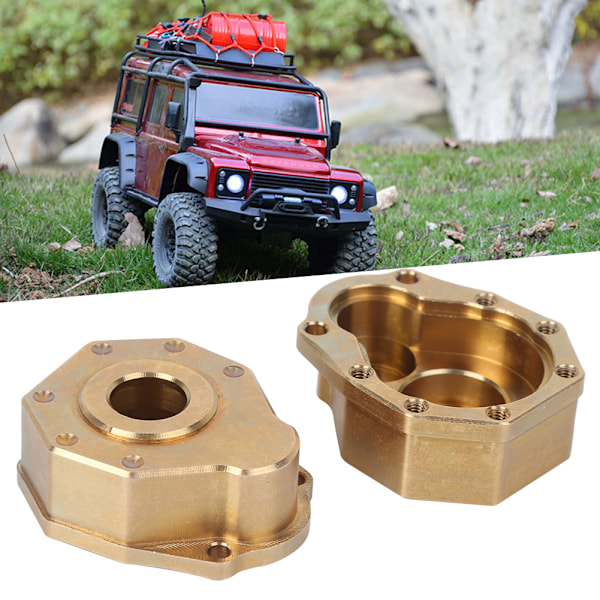 1 par forreste/bageste gear cover i messing modvægt til 1/10 TRX-4 RC-bil