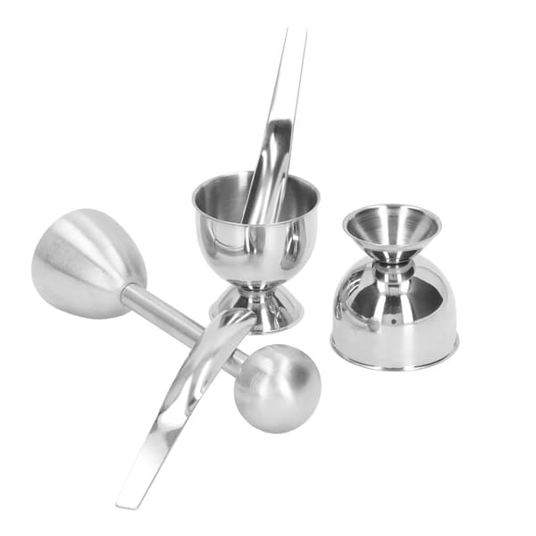 Boiled Egg Tool Kit Stainless Steel Egg Cup with Spoon Household Kitchen Utensils