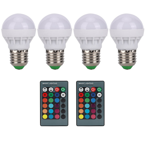 E27 RGB färgskiftande glödlampor 40W LED-lampa med fjärrkontroll för heminredning i sovrummet 85V-265V