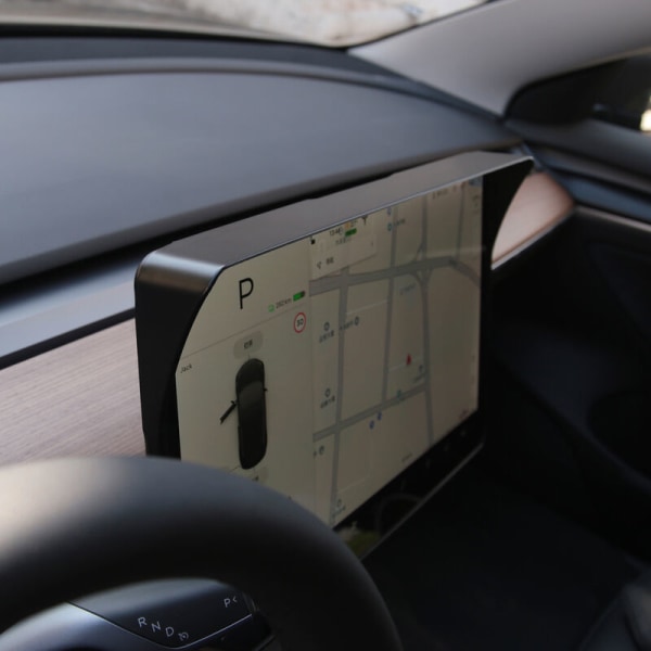 Bilnavigasjon Solskjerm Visir GPS Navigasjon Trim Solskjerm Anti-refleks skjold Erstatning For Tesla Model 3 Model Y 2021