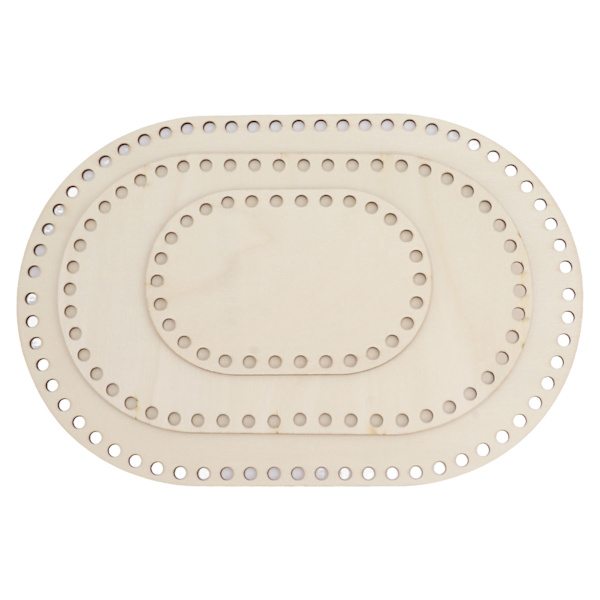 3 st träkorg botten oval tom solid virkad korg träbas för DIY-korgvävstillbehör Hantverkstillverkning