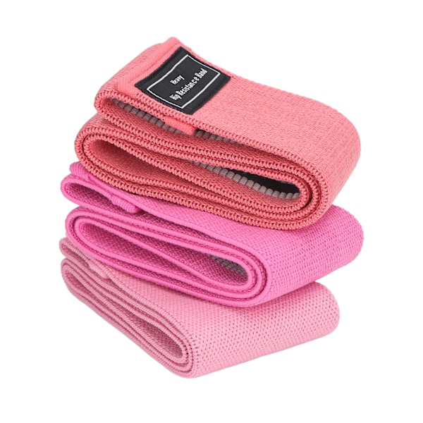 3-pack Motståndband Elastiska Hög Draghållfasthet Träningsband för Ben Rumpa för Knäböj Höftträning Rosa, Ros, Röd