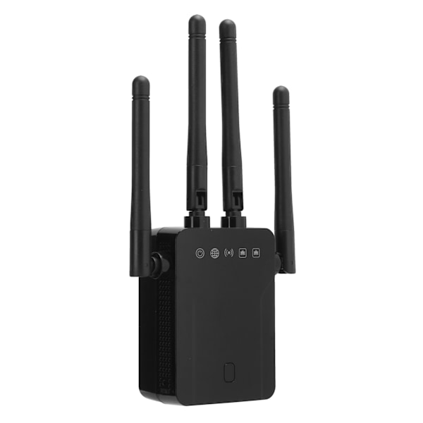Trådlös Repeater Svart Dubbelbands WiFi-Signal Nätverksförlängare 100-240V (EU-kontakt)