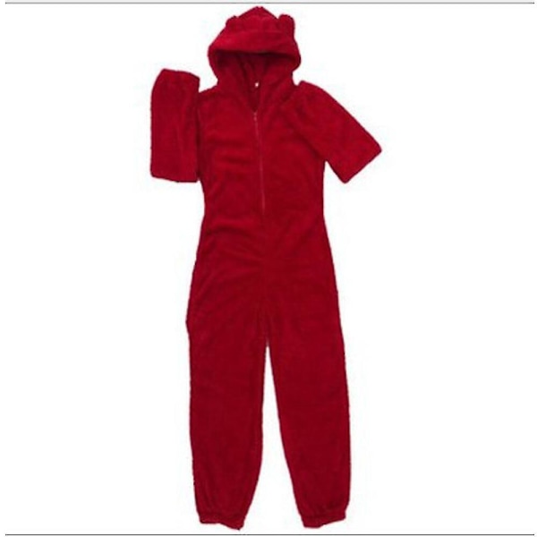 Vintervarm fleece-jumpsuit med hette for kvinner, grå XL