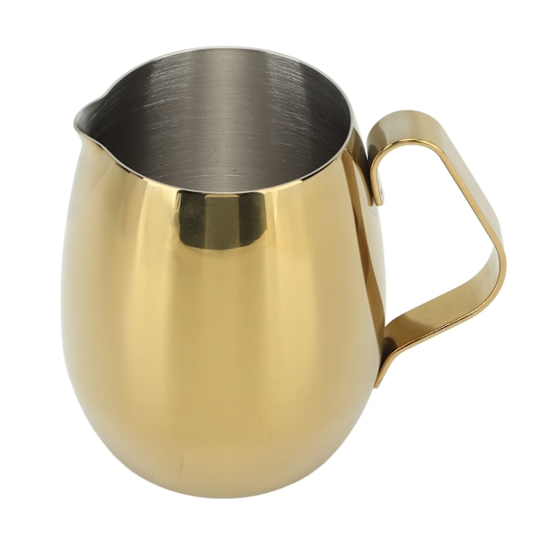 Kaffe Melkekrus Rustfritt Stål Melkeskummingkanne Cappuccino Latte Art Melkekanne Gullfarget 600ml