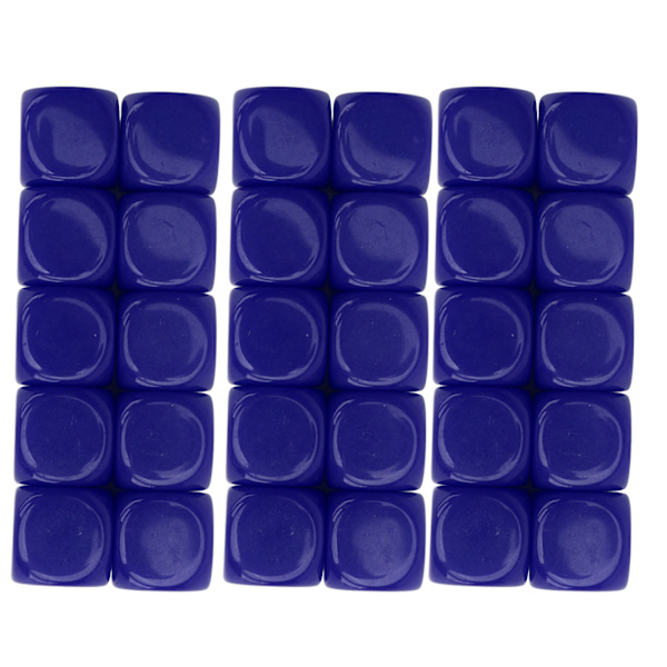 30 kpl 16 mm Tyhjä noppasetti Muovi Pyöristetyt 6-sivuiset noppakupit Pelijuhliin Hauska DIY-tarra Matematiikan opetus Sininen