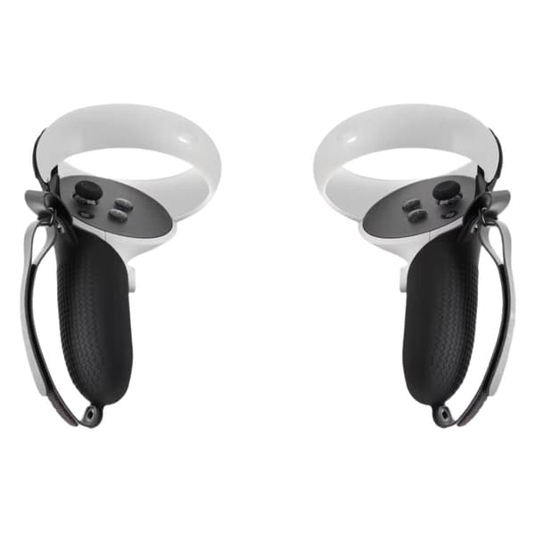 Silikonecontroller-etui kompatibel med Oculus Quest 2 med skridsikkert greb og justerbar håndrem [LD] Black