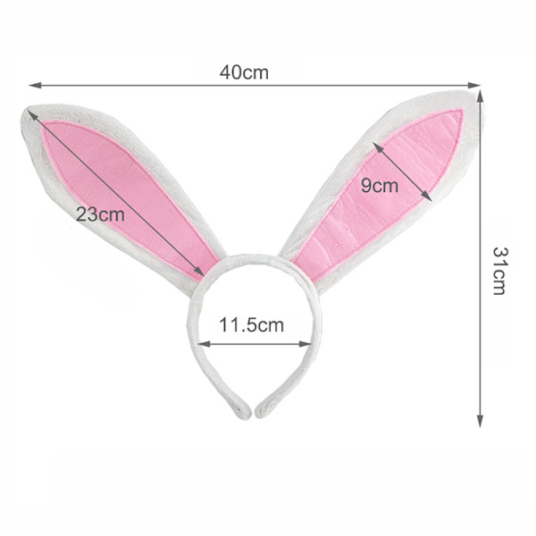 3 st/set Easter Bunny Ears Pannband Svansar fluga Set för påsk Kostym rekvisita