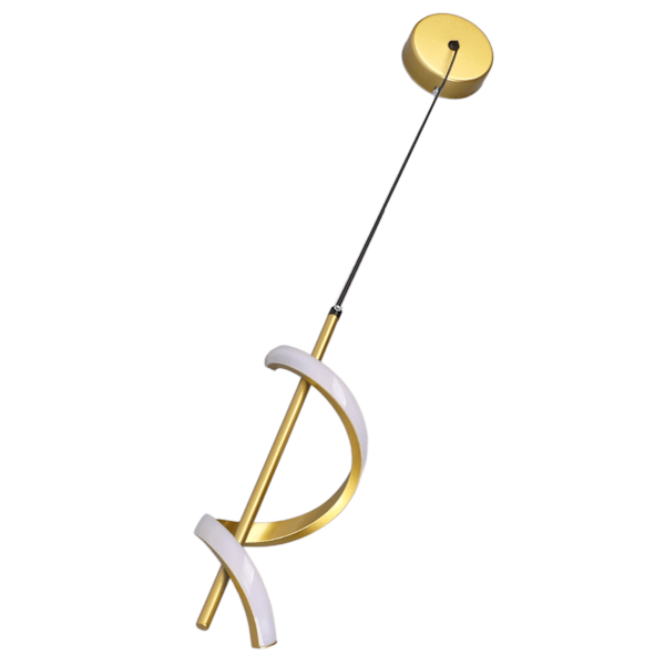 Spiral LED Pendellampa Guld Färg Hög Ljusstyrka Ögonskydd LED Hänglampa för Living Room Cafe Family 85‑265V Vitt Ljus