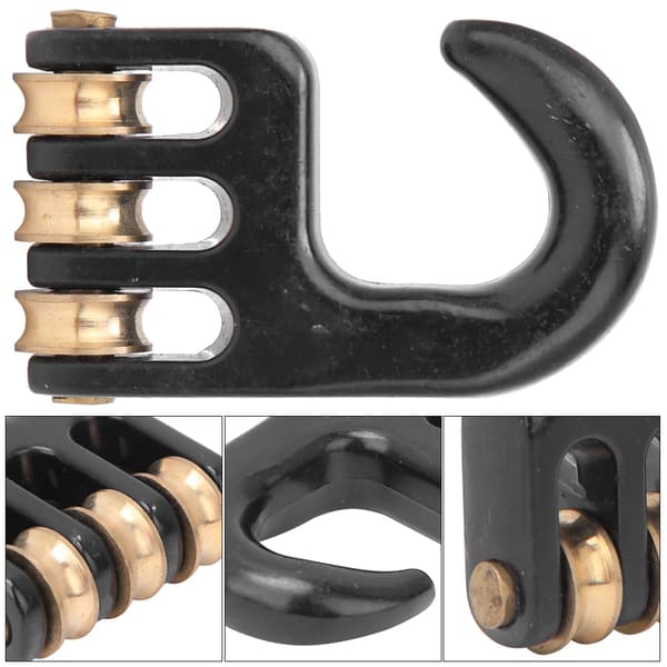 Sort aluminiumlegering universal windsurfing rig løftekrog 3 ruller hardware tilbehør[LD]