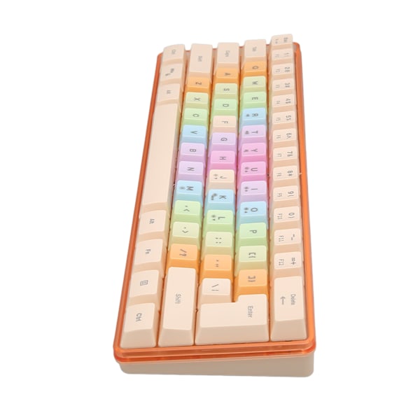 61 tangenter Mekaniskt tangentbord RGB Bakgrundsbelysning Färgglada Keycaps Mini Wired Mekaniskt tangentbord för spel Kontorsarbete Aprikos