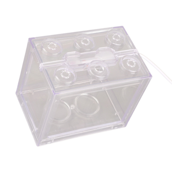 Dekorativt miniakvarium USB LED-lyslampe Fish Tank Box Kontor Te-bord Dekor (Transparent)