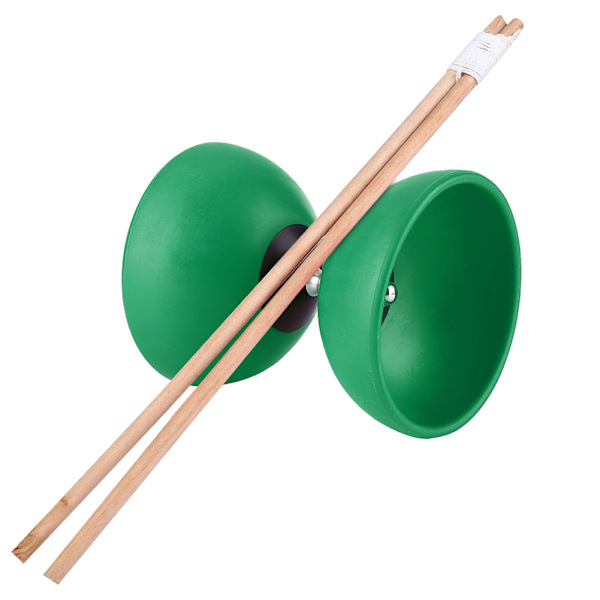 Trippellager Diabolo Set Kinesisk Yoyo med färgade Diablolo Sticks (grön)