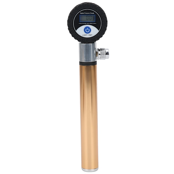 LCD Digital Display Cykelpump Bärbar Aluminiumlegering Manuell Ridutrustning Guld