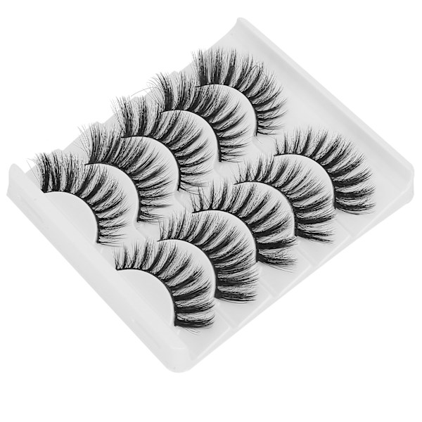 5 par professionella tjocka lockiga lösögonfransar Date Makeup Portable lösögonfransar Set011