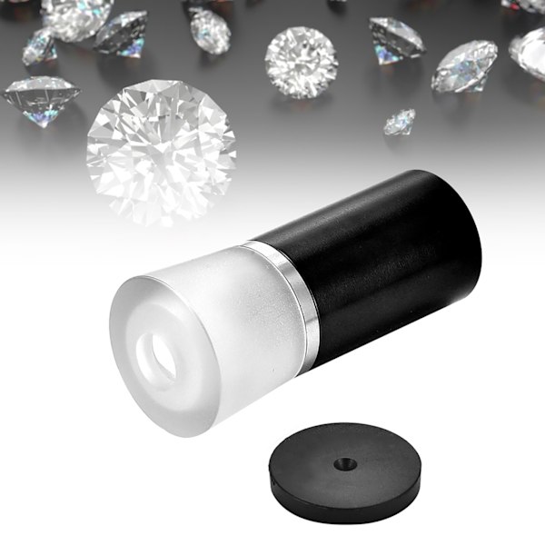 Hearts & Arrows Gems Diamant Slibnings Lupe 10X Forstørrelsesglas Smykker Viewer (sort)