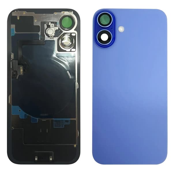 Kompatibel med iPhone 16 Plus Bagside med NFC samt tape - Blå