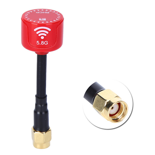 5,8Ghz 3dBi RHCP Suurivahvistinantenn FPV-kilpailu-droneille RC-osat Tarvikkeet (RP-SMA sisäpuolinen reikä) punainen sisäpuolinen RP-SMA