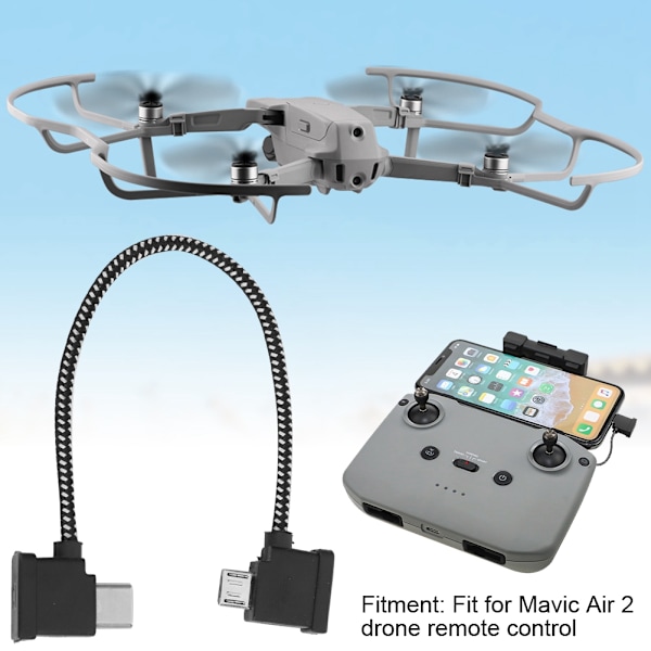Fjärrkontroll Typ C till Micro USB Transmission Wire Kabel Passar för Mavic AIR 2
