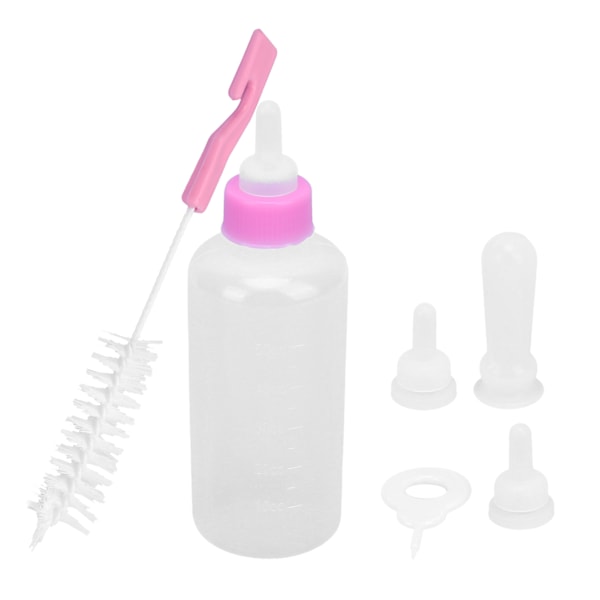 Nappflaska Utbytbar silikonnippla för nyfödda kattungar Valpar Kaniner Smådjur Rosa
