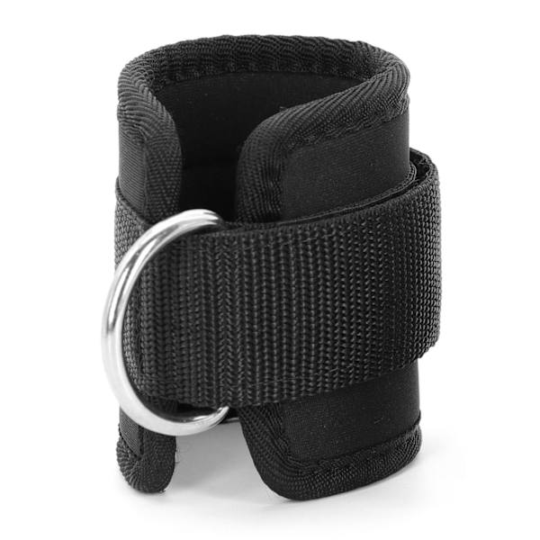 2 ST D Ring Ankelrem Ben Styrketräningsrem Fotkantad Ankelspänne Elastiskt repskydd Svart Silver Vit