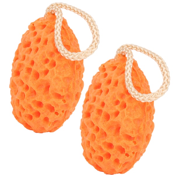 2 stk Baby Badsvamp Gni Kropp Myk Badskrubb Barn Dusj Skummende Bad Ball Orange