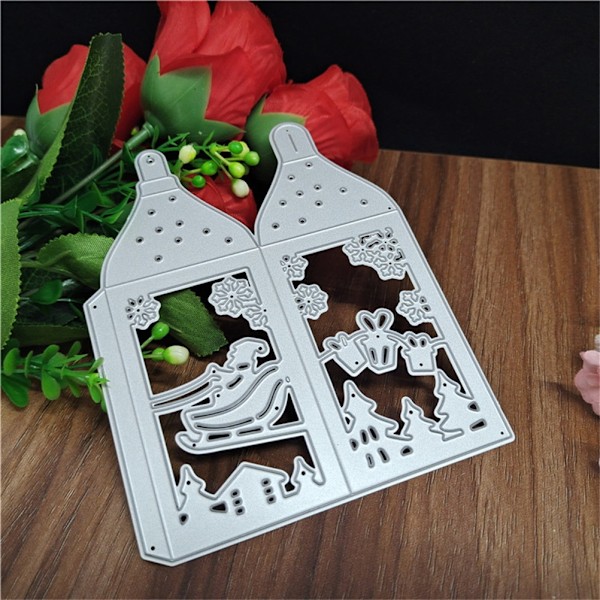 Metallskärande stenciler Jullåda Skärmaskiner Prägling Gör-det-själv-tillverkningsverktyg för scrapbooking Fotoalbum Papperskortdesign