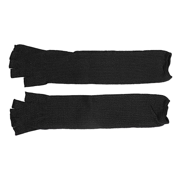Armskydd 45 cm/17,7 tum Skärbeständig halvfingerarmshylsa för kök Träbearbetning Trädgårdsarbete Svart