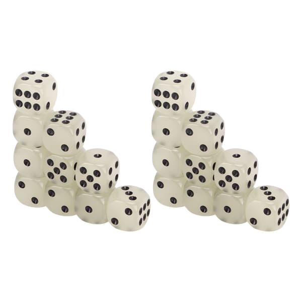 20 Pieces Glow in the Dark Dice Medium Black Dot Classic Plastic 6-Sided Dice Tabletop Game Dice for Board Games
