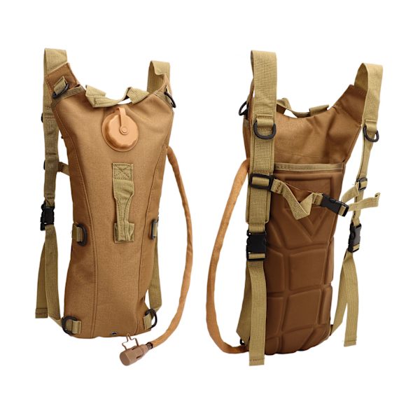 Hydration Ryggsäck Pack Vattentät Oxford Duk Lätt Hands Free 3L Water Bag Ryggsäck för utomhuslöpning Cykling Khaki